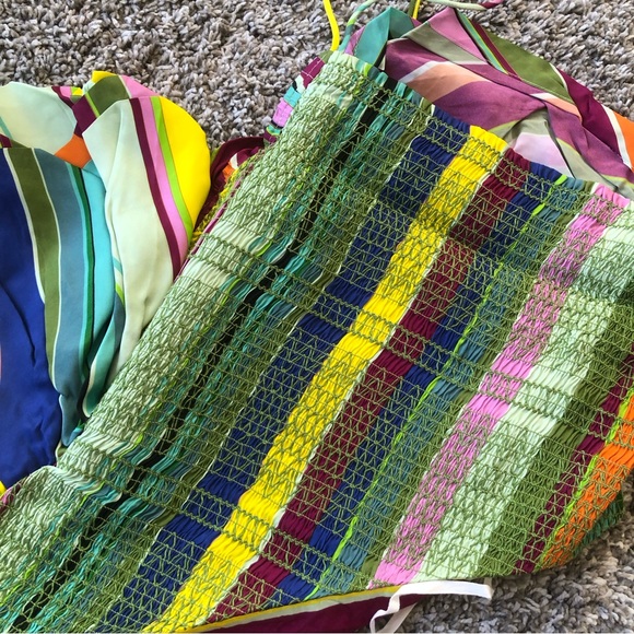 Anthropologie Hope for Flowers One-shoulder Rainbow Crop Blouse - Picture 6 of 8